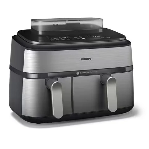 Philips Airfryer Serie 5000 Friggitrice ad Aria Doppio Cestello 9L 2750W Vapore