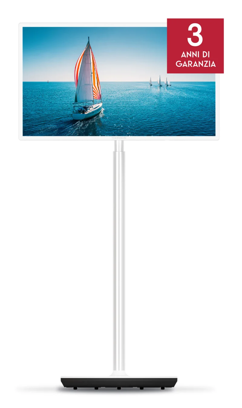Thomson 32HA4M44 TV Portatile Smart 32" HD Android TV Bianco con Batteria