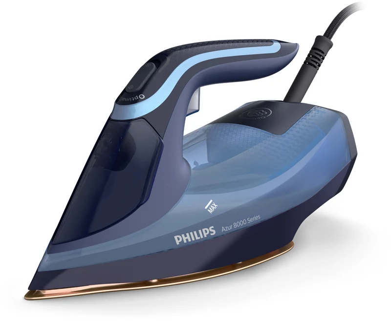 Philips Azur 8000 DST8020/20 Ferro da stiro a vapore 3000W blu piastra SteamGlide Elite
