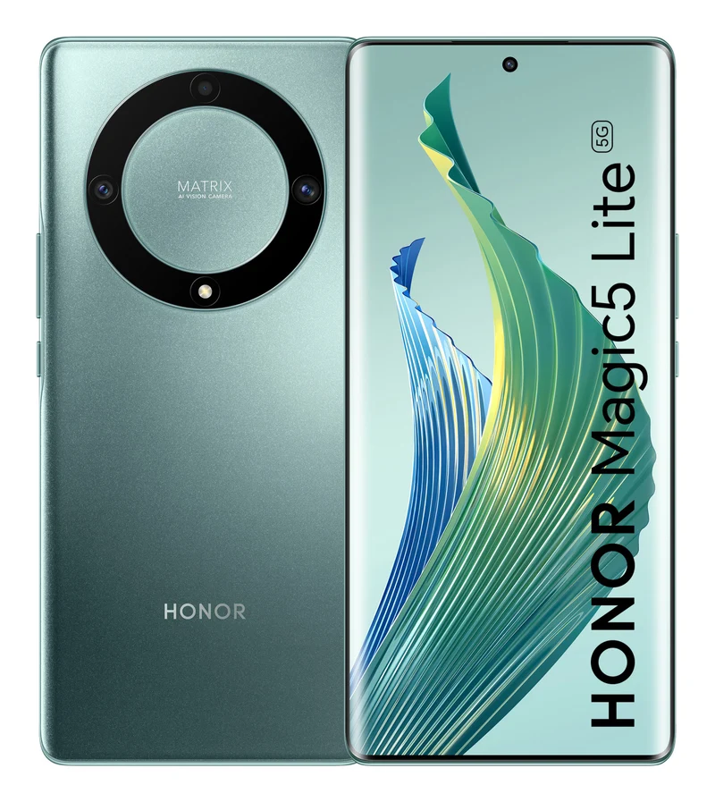 Honor Magic5 Lite 5G Smartphone 6.67" 256GB Verde - Android 12, Tripla Fotocamera