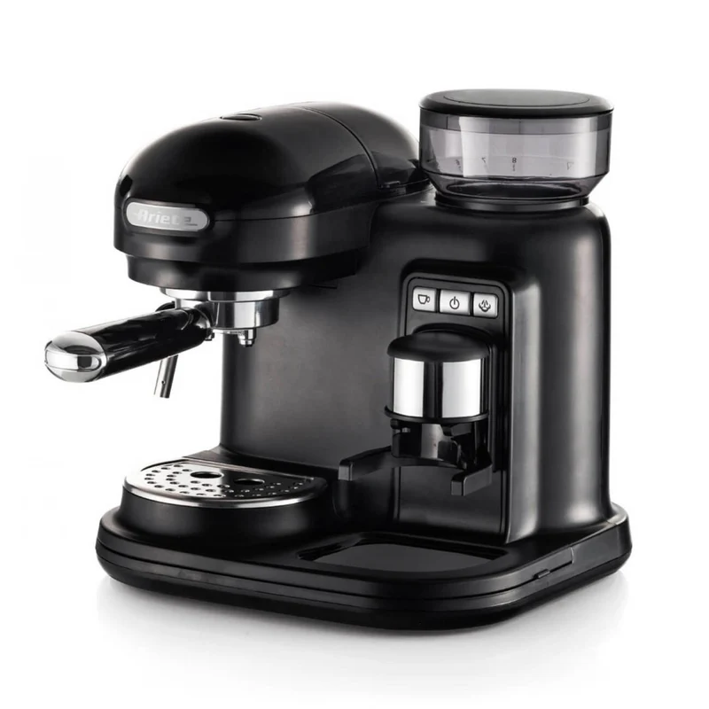 Ariete 1318 Macchina caffè espresso con macinacaffè e cappuccinatore, 15 bar, nero