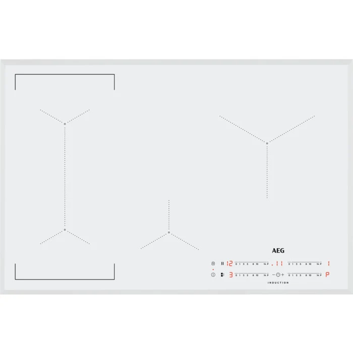 AEG Piano cottura a induzione 80 cm 4 fornelli bianco da incasso touch control