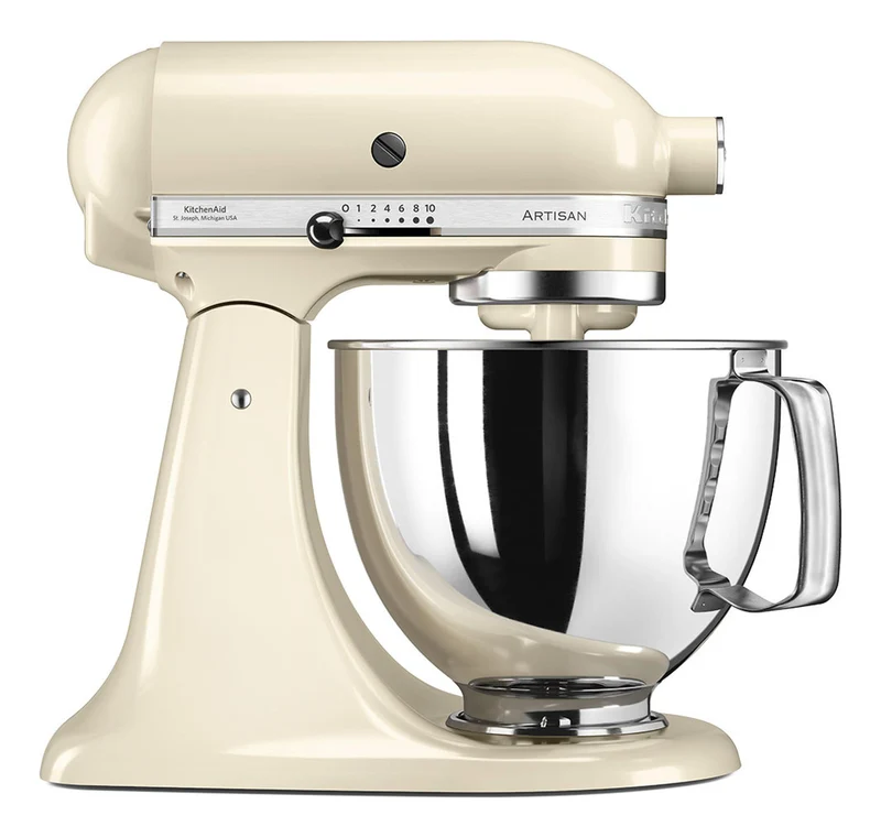 KitchenAid Robot da Cucina 5KSM125EAC 300W 4,8L Crema 10 Velocità Acciaio Inox