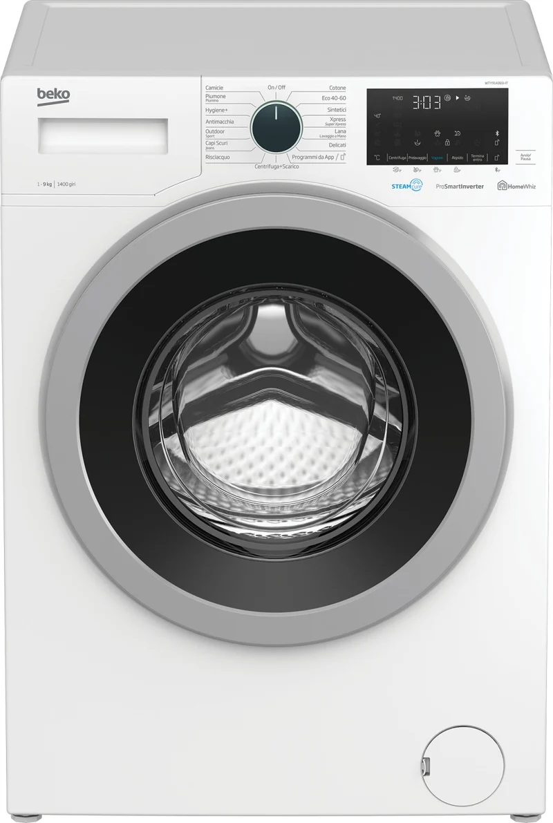 Beko Lavatrice 9kg Carica Frontale 1400 Giri Vapore Classe B WTY91436SI-IT