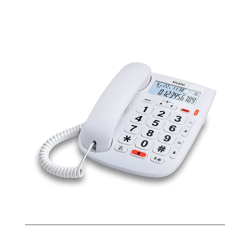 Alcatel T MAX 20 Telefono Fisso Bianco con Tasti Grandi e Vivavoce