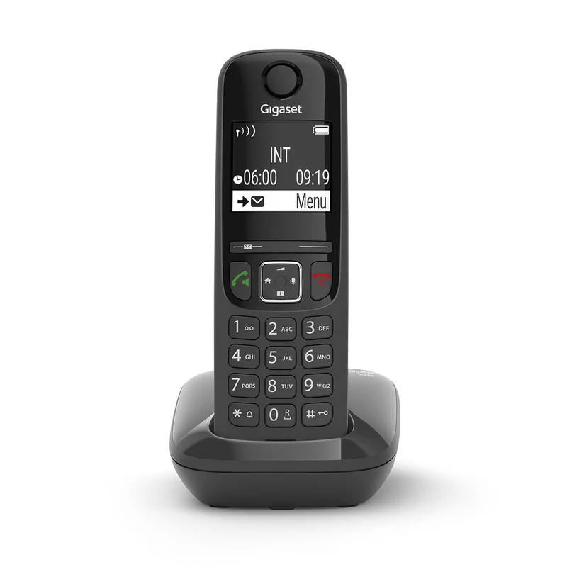Gigaset AS690 Telefono Cordless DECT Nero con Display 2" Vivavoce e Rubrica 100 Voci