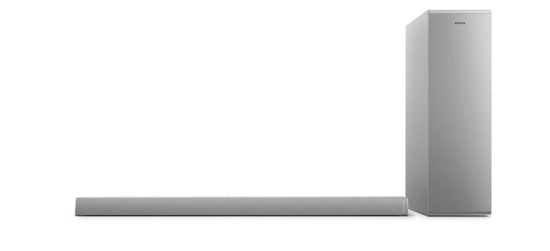 Philips TAB6405/10 Soundbar 2.1 140W con Subwoofer Wireless Argento Dolby Digital