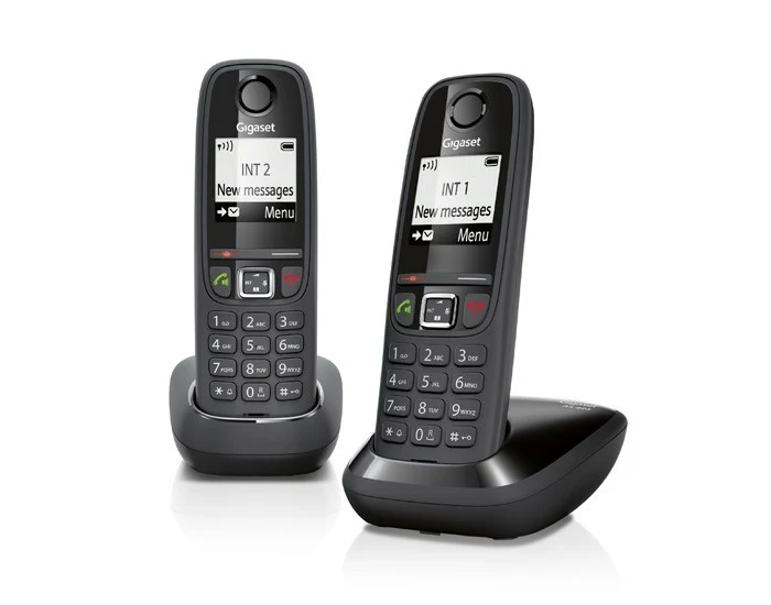 Gigaset AS405 Duo Telefono Cordless DECT Nero con Vivavoce e Identificatore Chiamate