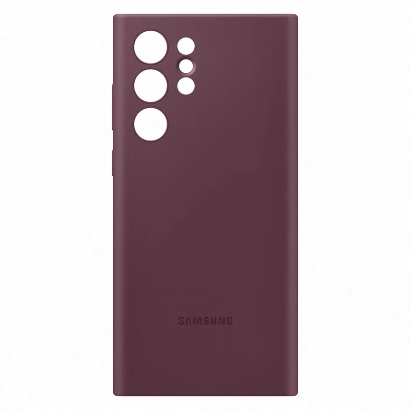 Samsung Custodia in Silicone Borgogna per Galaxy S22 Ultra Resistente ai Graffi