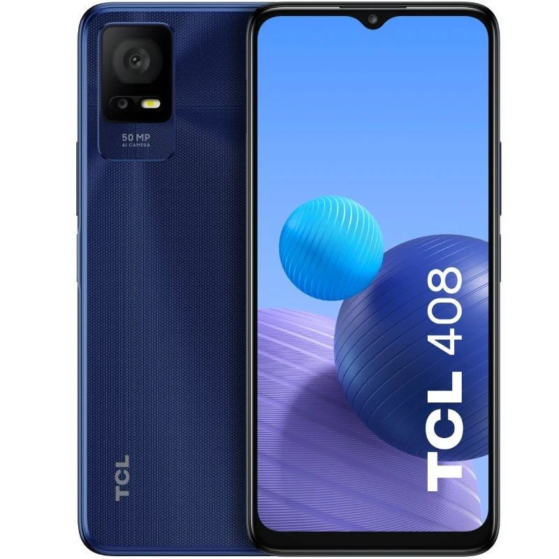 TCL 408 Smartphone 6.6" 4GB 64GB Dual SIM 50MP 5000mAh Android 12 Blu