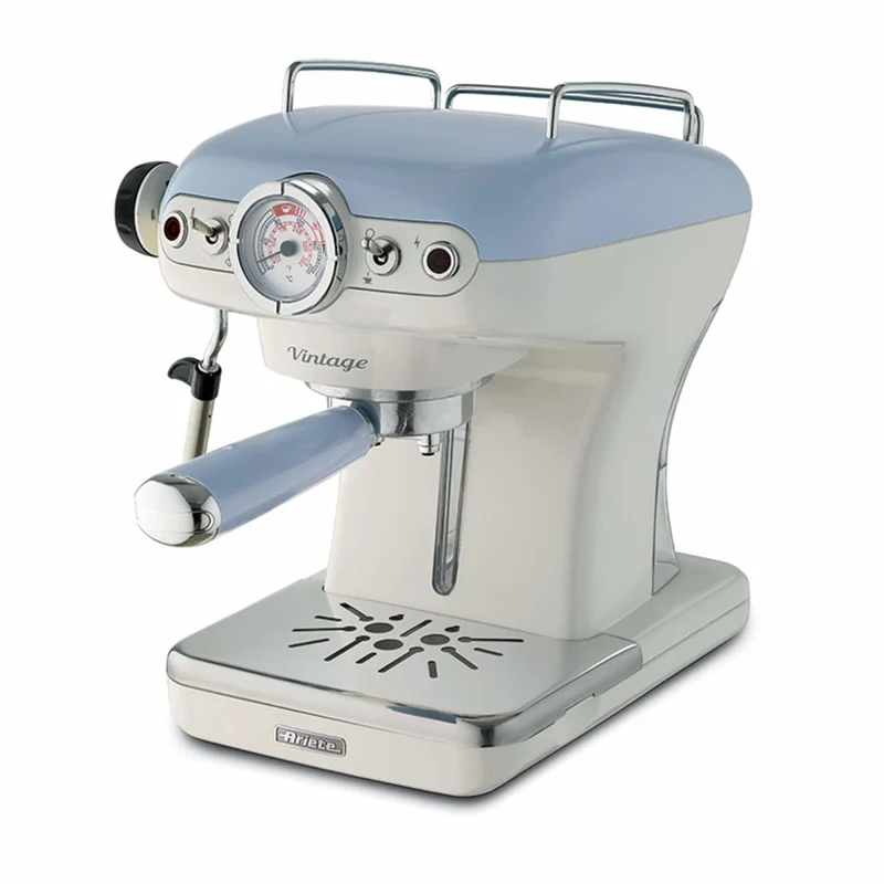Ariete 1389 Macchina Caffè Espresso Manuale 15 bar Celeste per Polvere e Cialde ESE