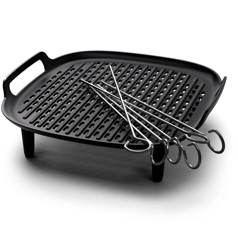 Philips Accessorio Airfryer XXL Kit Griglia Grill Basso e Spiedi Nero HD9959/00