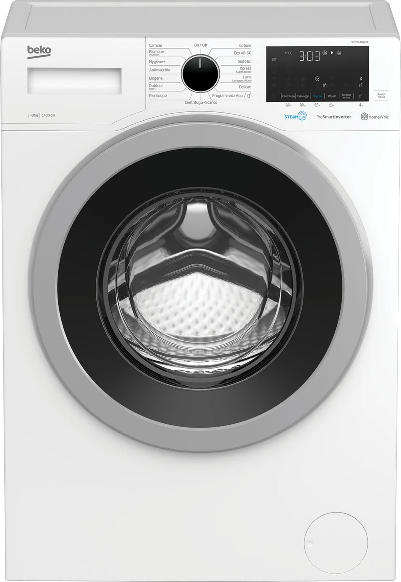 Beko Lavatrice a Carica Frontale WUY81436SIIT 8 kg 1400 Giri/min Vapore Classe C