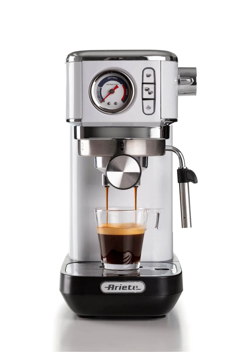 Ariete 1381 Macchina da Caffè Espresso 15 Bar Polvere e Cialde E.S.E. Bianco