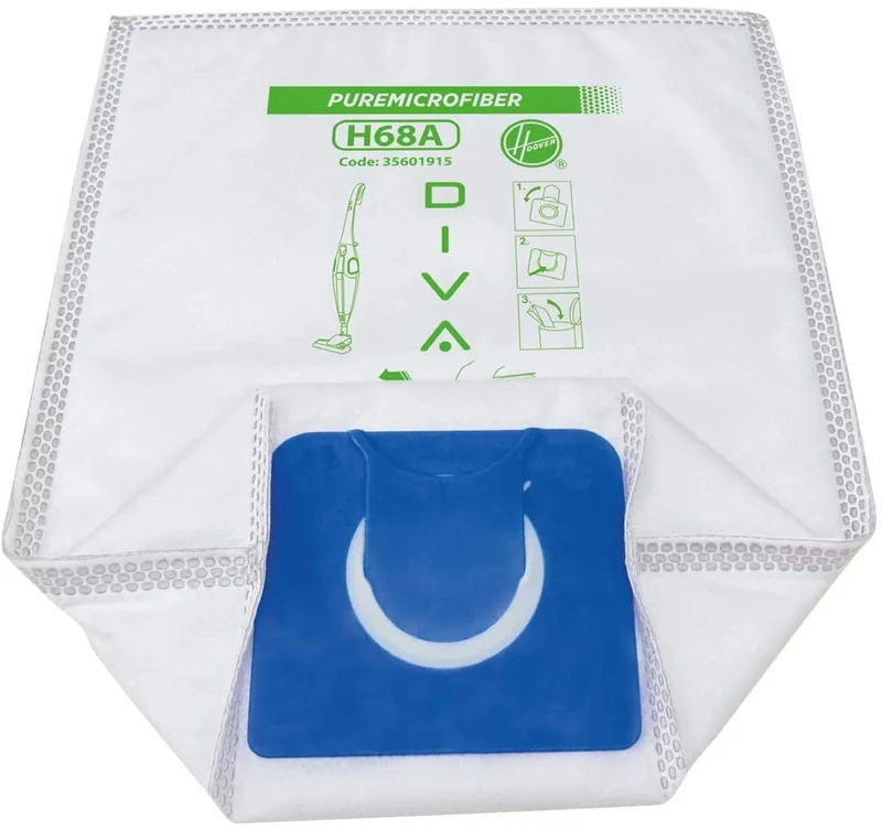 Hoover Sacchetti Microfibra per Aspirapolvere Diva 4 pezzi Blu e Bianco