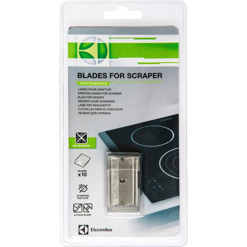 Electrolux E6HUB102 Raschietto in Acciaio Inox per Piani Cottura, Set 10 Pezzi