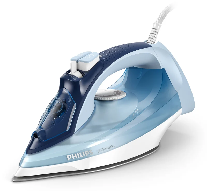 Philips Ferro da Stiro a Vapore DST5030/20 Serie 5000 2400W Blu SteamGlide Plus