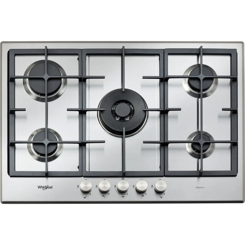 Whirlpool GMR7522IXL Piano cottura a gas 5 fuochi 73 cm acciaio inox da incasso