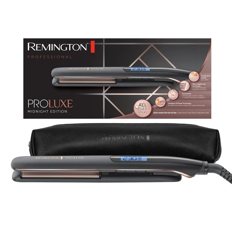 Remington Piastra Capelli ProLuxe S9100B Ceramica Nero con Tecnologia OPTIheat