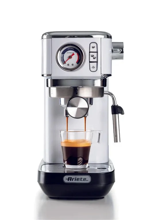 Ariete 1381 Macchina da Caffè Manuale Cialde ESE e Polvere 1300W 15 Bar Bianco