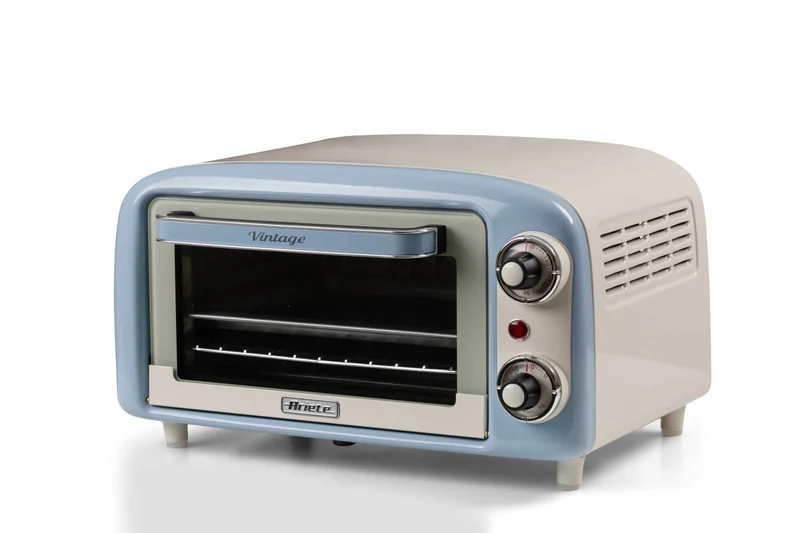 Ariete Forno Elettrico Vintage 3919 Celeste 10L 800W Doppio Vetro Grill Timer 60min