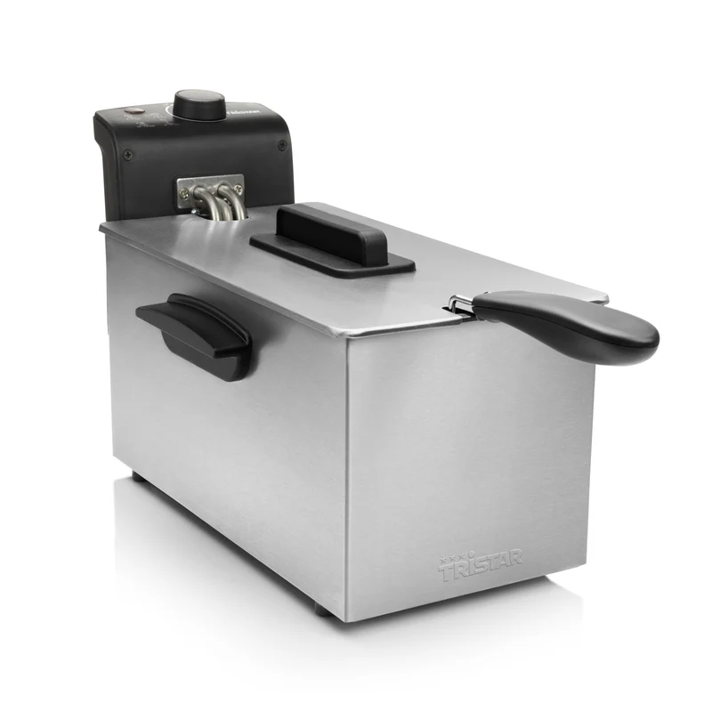 Tristar FR-6946 Friggitrice 3L 2000W Nero e Acciaio Inox per 4 Persone Facile da Pulire