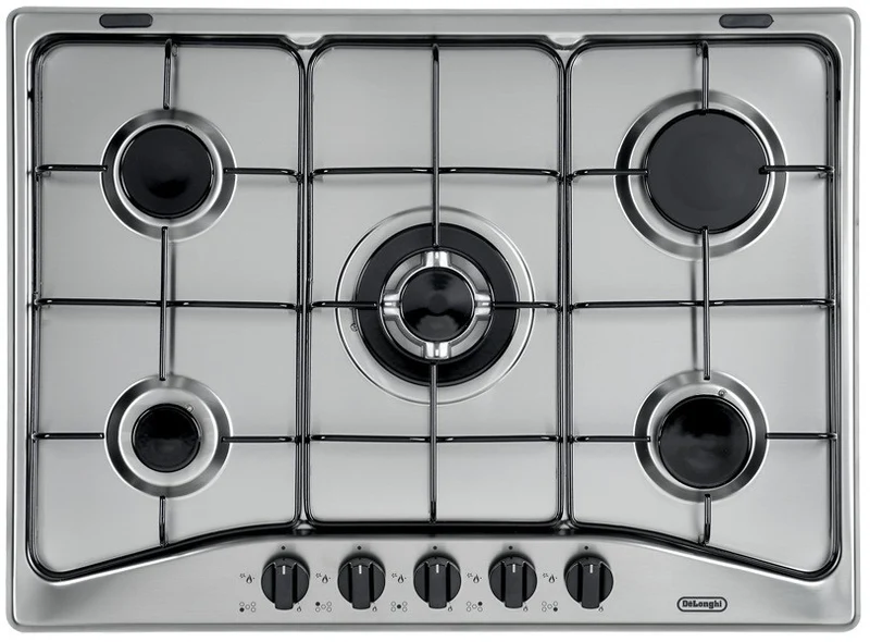 De'Longhi Piano Cottura Gas 5 Fornelli 70cm da Incasso Acciaio Inox