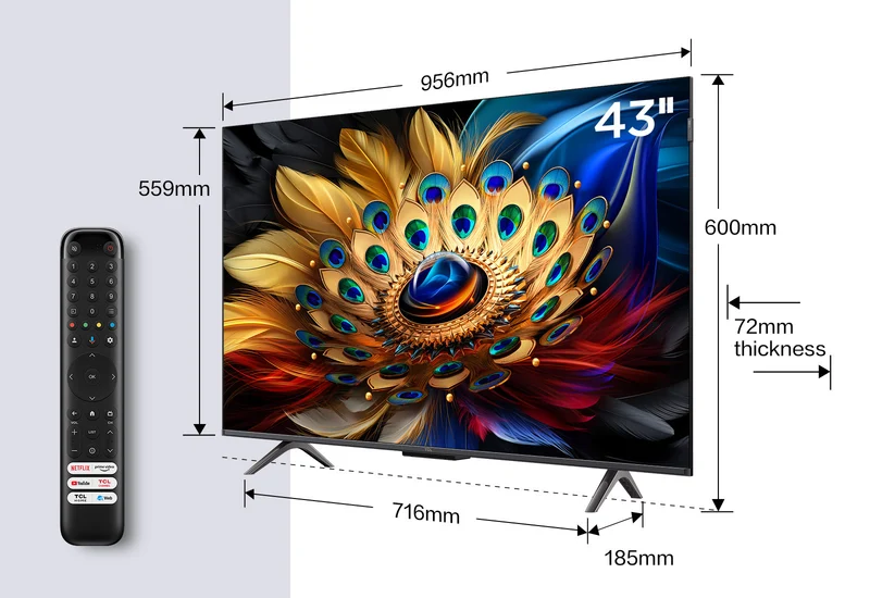 TCL Smart TV QLED 4K 43" Serie C6 C69B con Google TV