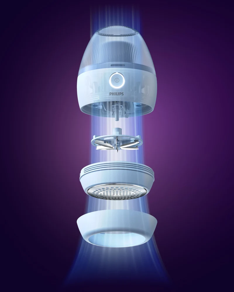 Philips Serie 1000 GCA2100/20 Leva pelucchi Blu Acciaio inox Batteria Portatile 90min