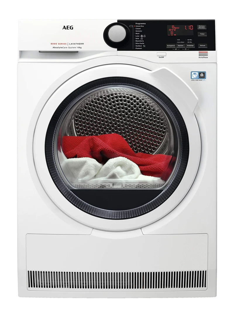 AEG Asciugatrice a Condensazione T8DBE853 8kg Classe A+++ con Pompa di Calore