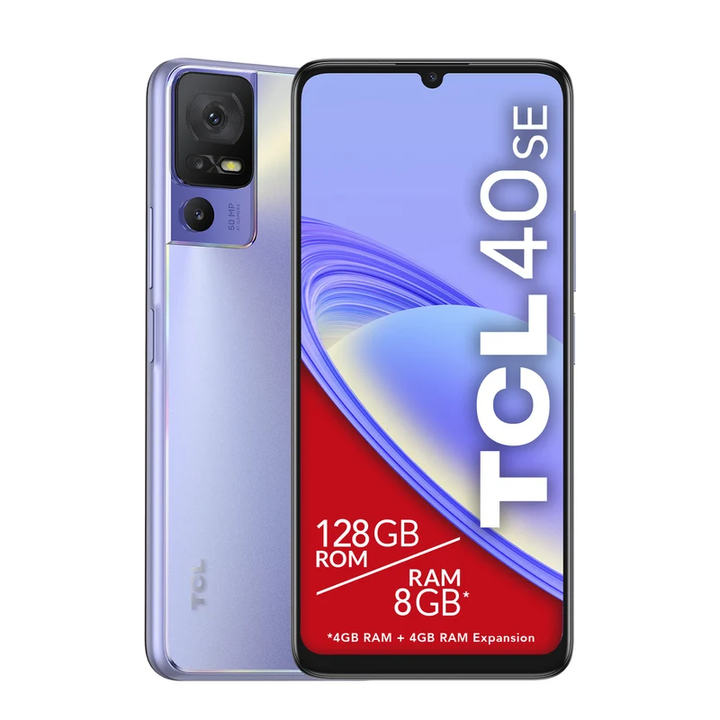 TCL 40 SE Smartphone 6.75" 4GB 128GB Tripla Fotocamera 50MP Viola Android 13