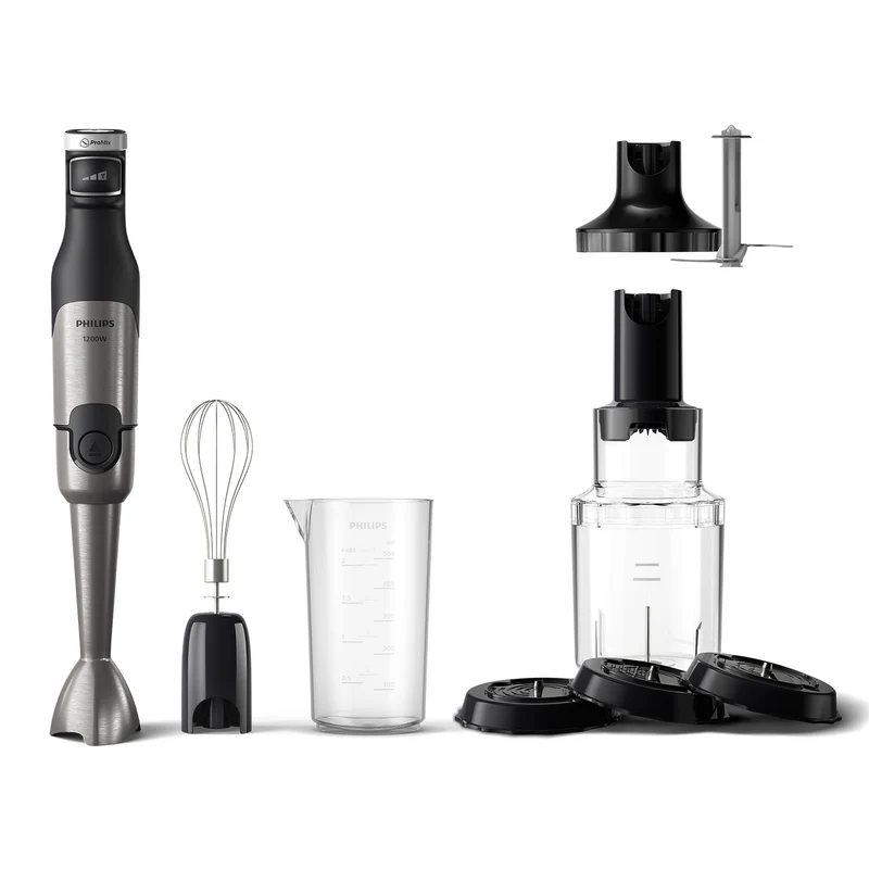 Philips Frullatore ad Immersione HR2684/00 1200W 3 Velocità Nero e Acciaio Serie 5000