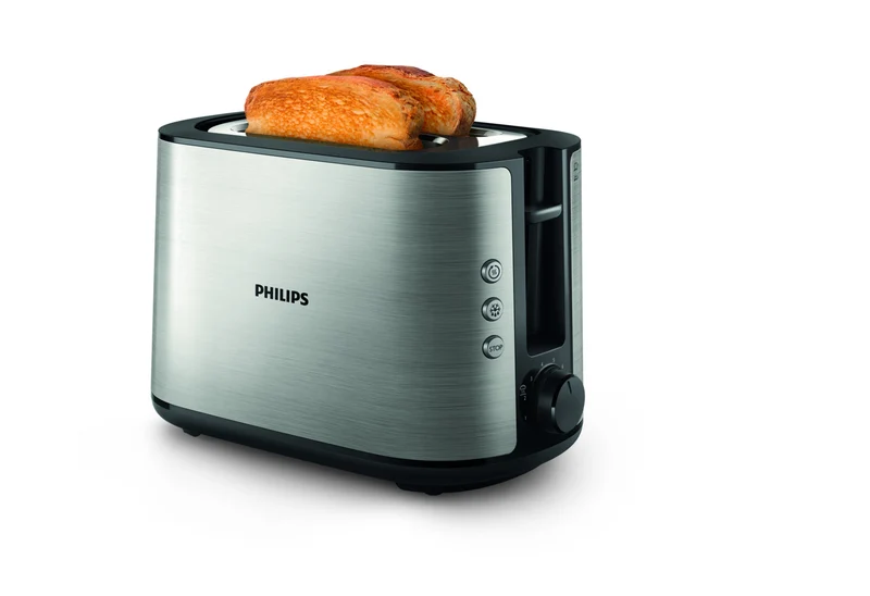 Philips Tostapane HD2650/90 Viva Collection 2 Fette 950W Metallo Nero e Acciaio Inox