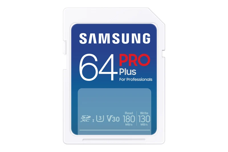Samsung PRO Plus Scheda SD 64GB UHS-I Class 3 (U3) V30 180MB/s Lettura 130MB/s Scrittura