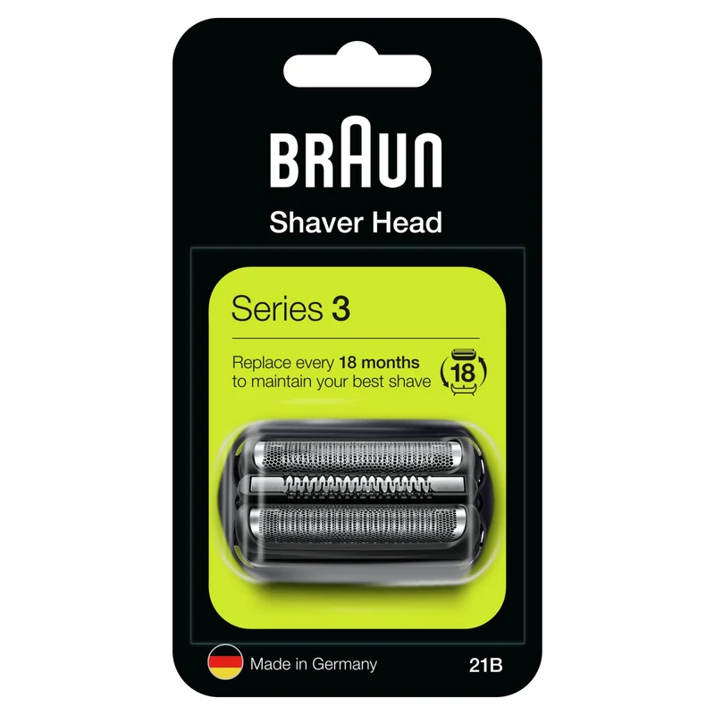 Braun Series 3 21B Testina di Ricambio Argento Compatibile - Accessorio Rasoio