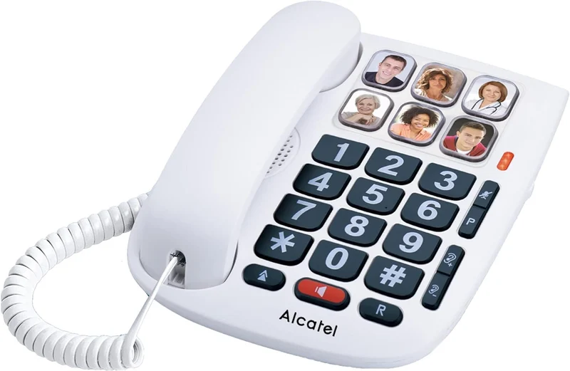 Alcatel Max 10 Telefono cablato per anziani bianco con tasti grandi facile da usare