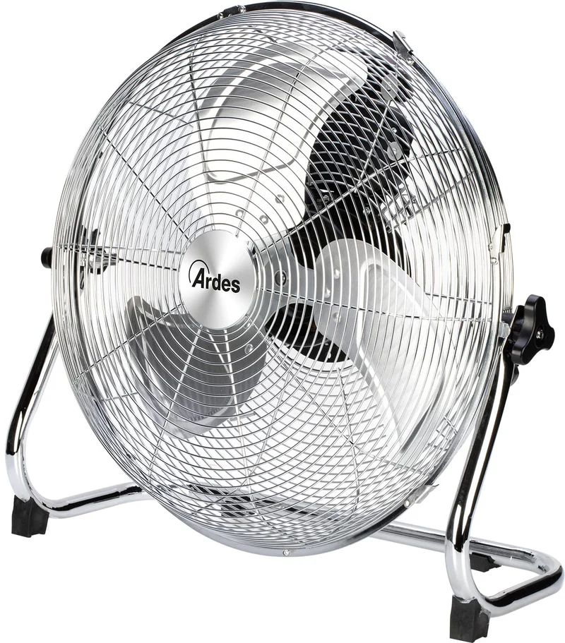Ardes AR5C40B Ventilatore da Pavimento 40cm 3 Pale Alluminio Cromato 90W 3 Velocità