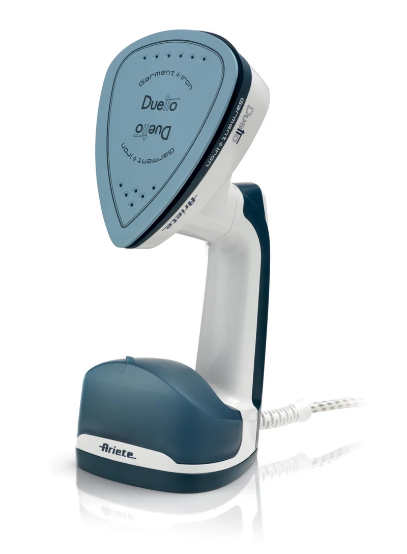 Ariete Duetto 6246 Stiratrice Verticale Portatile 1000W Piastra Ceramica Bianco e Blu
