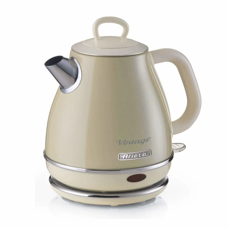 Ariete Bollitore Elettrico Vintage 2868 Beige 1L 1600W Metallo con Autospegnimento