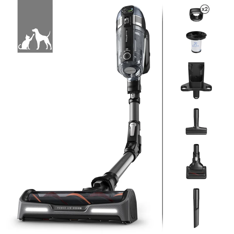 Rowenta RH99A9 Aspirapolvere a Bastone 2in1 Senza Fili Nero e Grigio 70min Autonomia