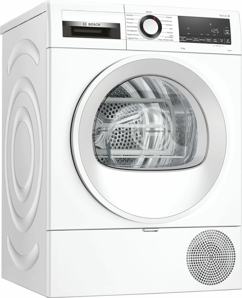 Bosch Asciugatrice WQG233D1IT Serie 6 a Pompa di Calore 8 kg Classe A+++