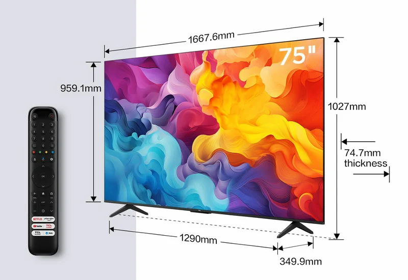 TCL Smart TV 75P61B 75" 4K Ultra HD Google TV Dolby Audio HDR10 Titanio