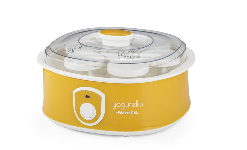 Ariete Yogurella 617 Yogurtiera Elettrica 7 Vasetti 1,3kg Bianco e Giallo 20W