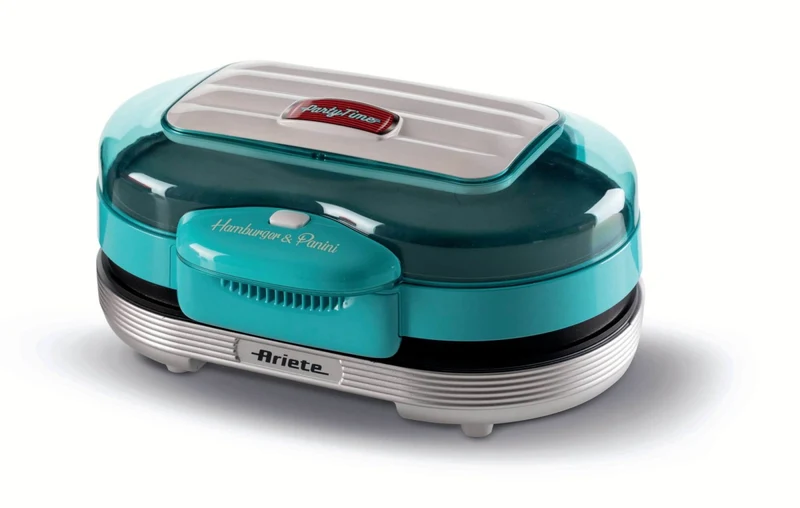 Ariete Party Time 205 Hamburger Maker Celeste 1200W Doppie Piastre Antiaderenti
