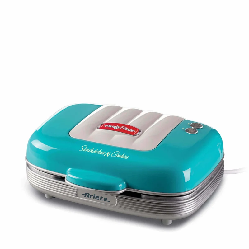 Ariete 1972 Piastra Elettrica Multifunzione Azzurra 700W per Sandwiches e Cookies