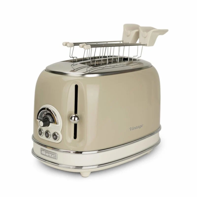 Ariete Tostapane Vintage 155 Beige 2 Fette 6 Livelli Doratura 810W con Scongelamento