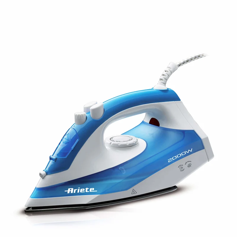 Ferro da stiro a vapore Ariete 6234 2000W piastra Teflon colpo vapore 140g/min bianco blu