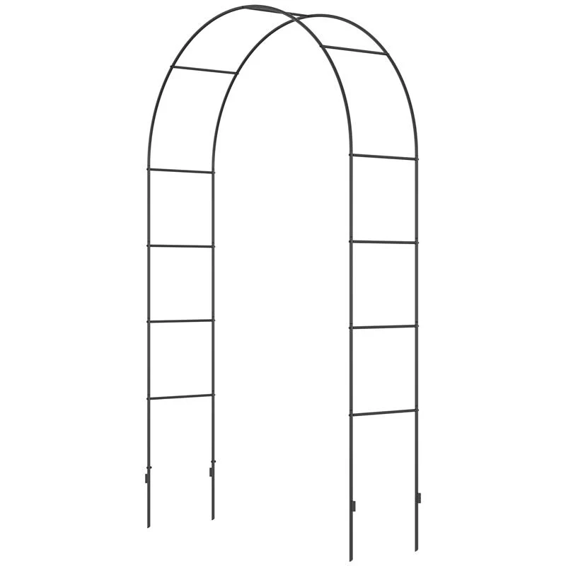 ARCO PER RAMPICANTI IN METALLO PER GIARDINO ED ESTERNI, 140X40X240CM, NERO