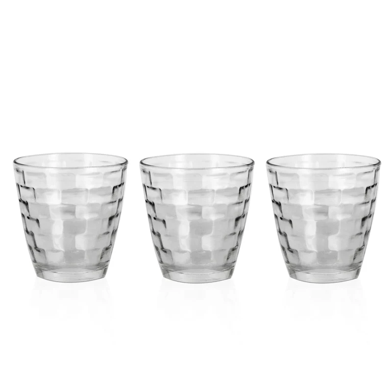 TRIS DI BICCHIERI REALIZZATI IN VETRO PER ACQUA CAPIENZA DA 256 ML