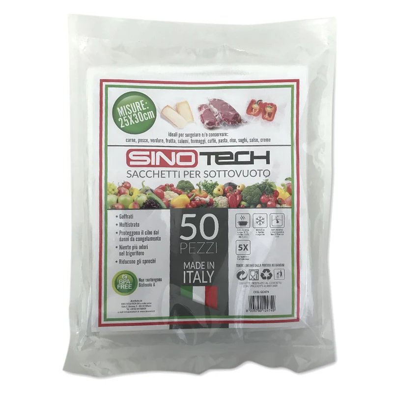 50 Sacchetti Per Sottovuoto - 25X30 Cm